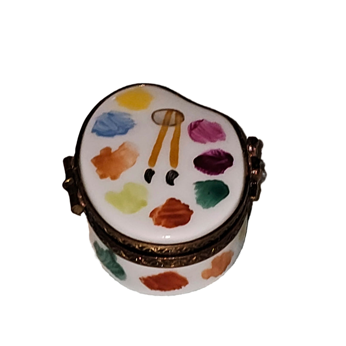 Mini Artist Paint Pallette Limoges Box Figurine Gift, view 9