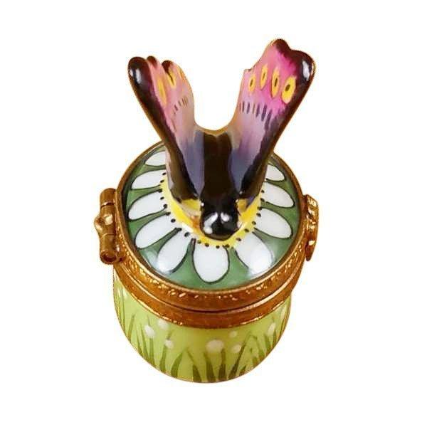 Every brushstroke by hand on the Mini Butterfly on Daisy Limoges box from France