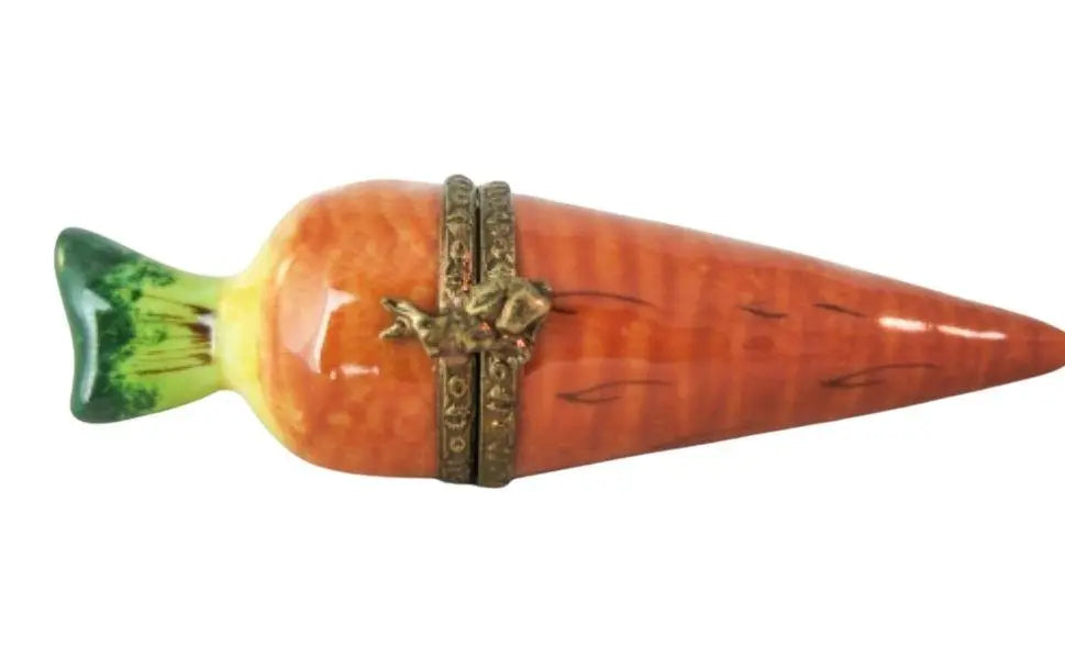 Mini Carrot Retired Porcelain Limoges Porcelain Art Object, a hand-painted Limoges porcelain gift