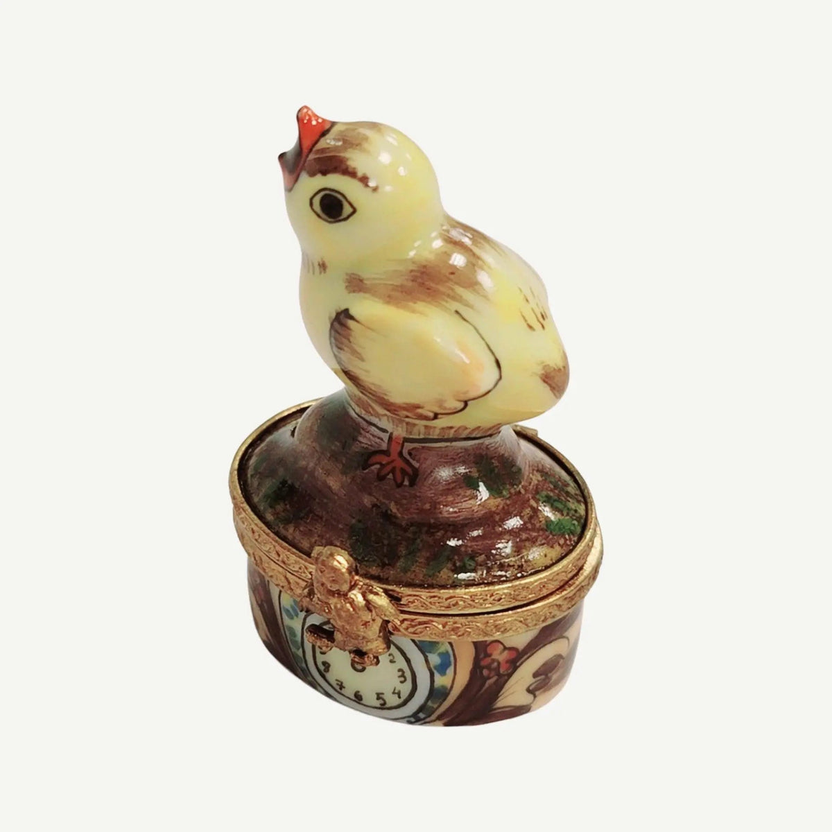 Every brushstroke by hand on the Mini Chick Limoges box from France