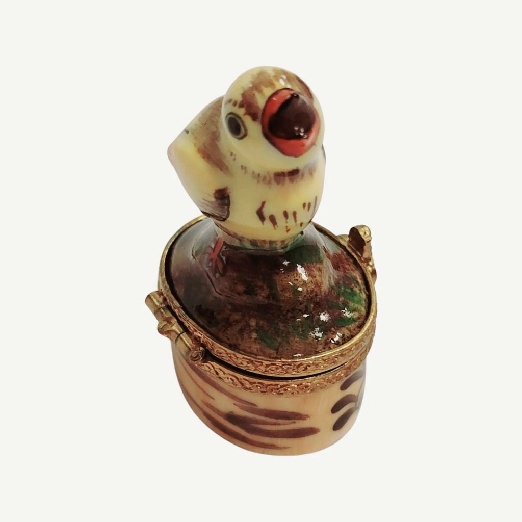Hand-painted Mini Chick Limoges box, French artistry for lovers of fine art