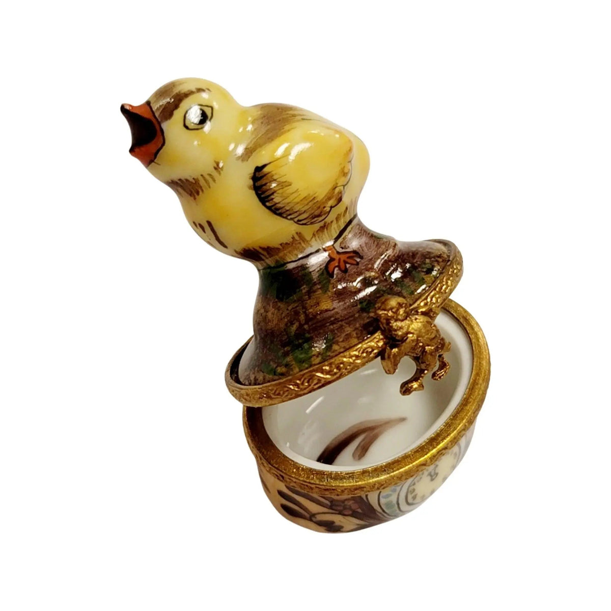 Fine French craftsmanship on the Mini Chick Limoges box, painted by hand