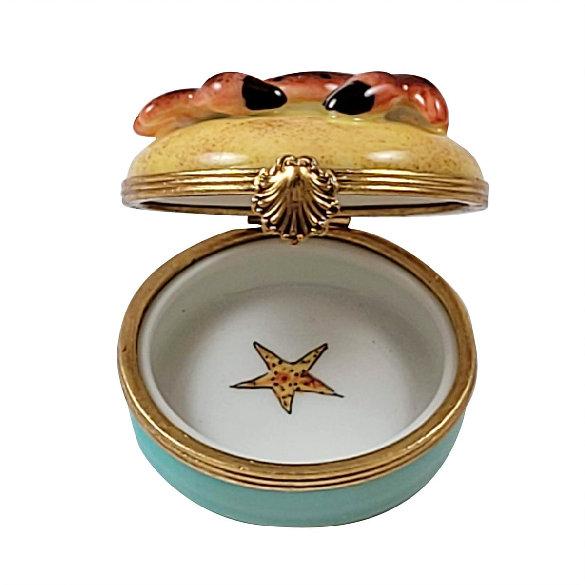 Hand-painted Mini Crab on Beach Limoges box, French artistry for lovers of fine art
