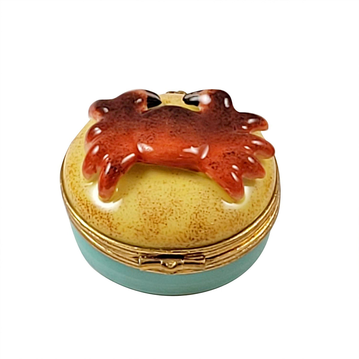 Mini Crab on Beach Limoges box painted by hand in Limoges, France, a gift to treasure