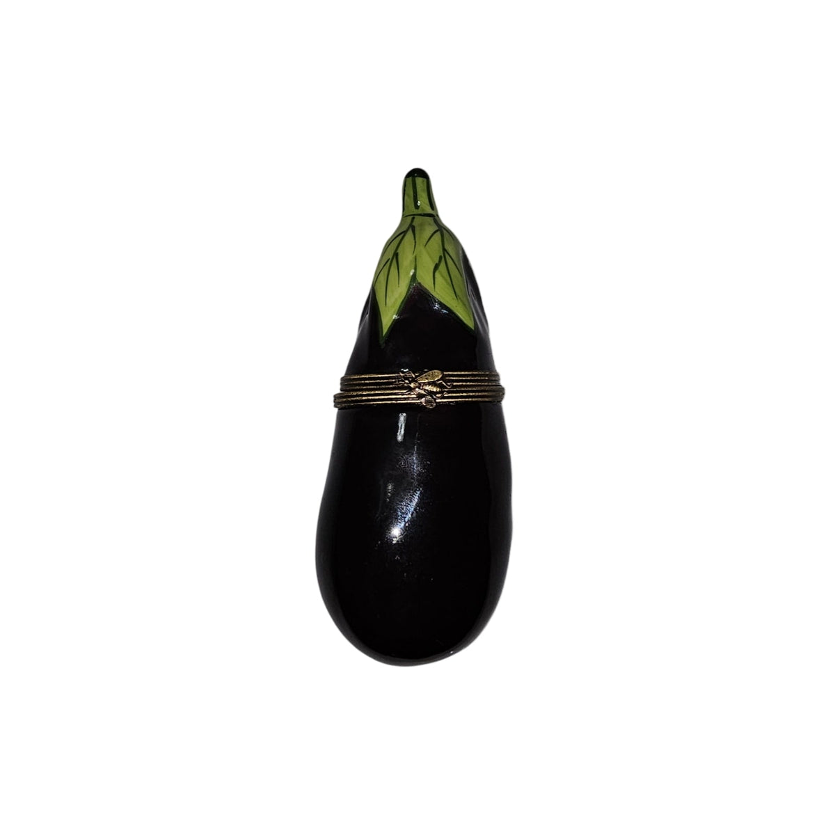 Mini Limoges Porcelain Eggplant Retired Porcelain Art Object, view 2