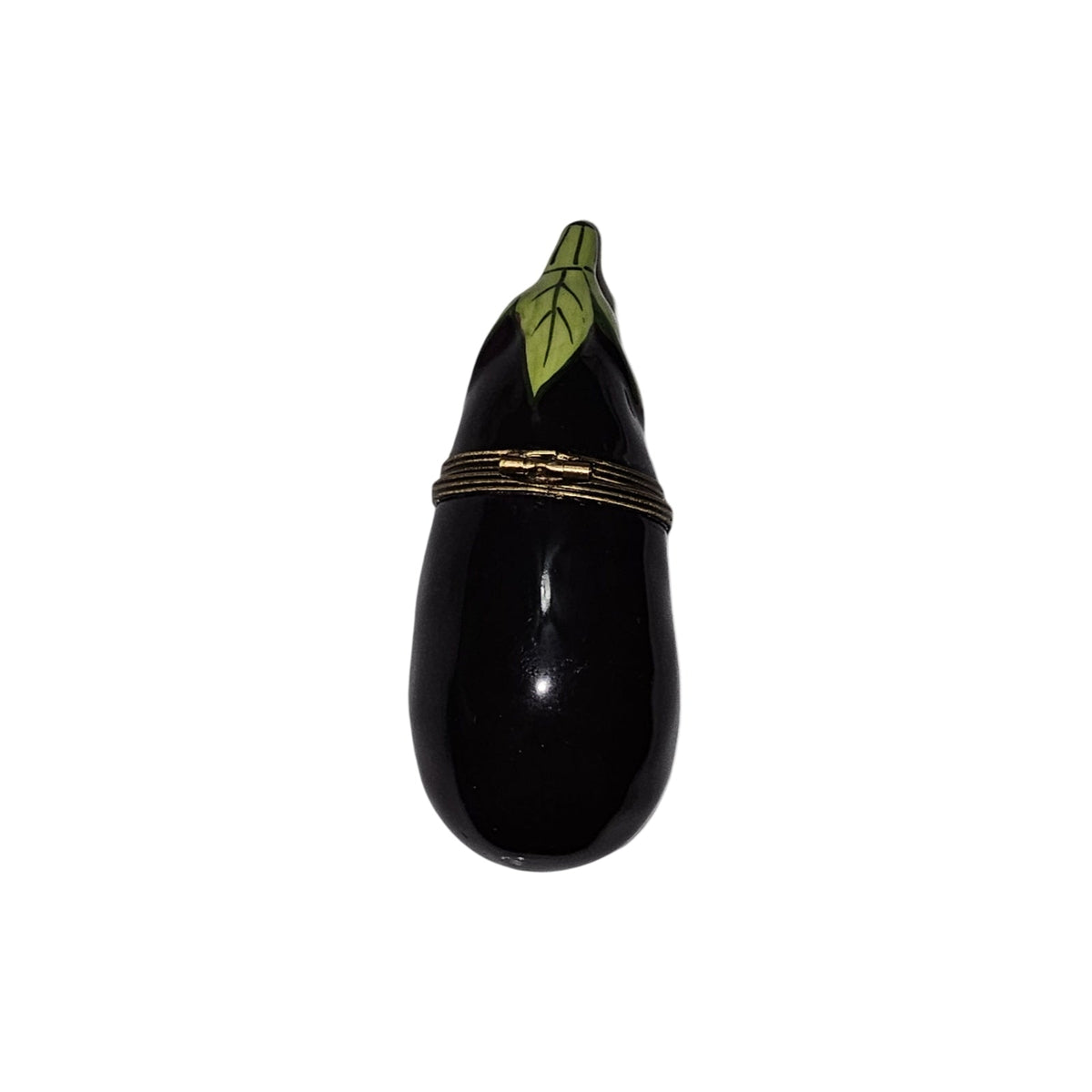 Mini Limoges Porcelain Eggplant Retired Porcelain Art Object, view 3