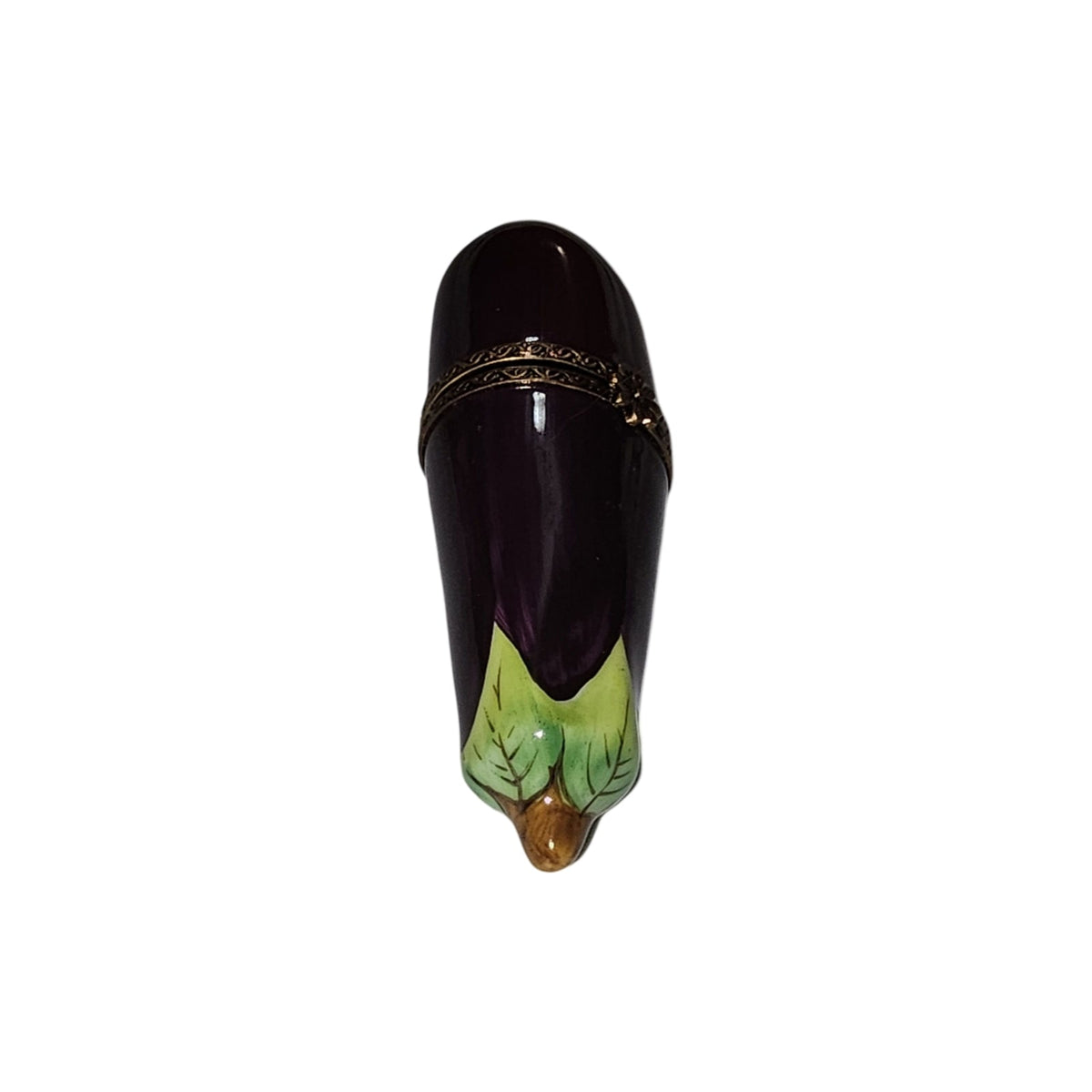 Mini Limoges Porcelain Eggplant Retired Porcelain Art Object, view 4