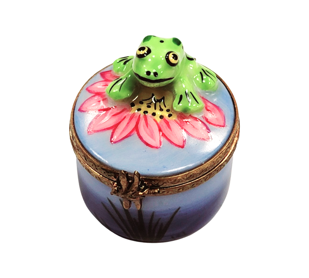 Mini Frog Limoges Box Figurine for Nature Lovers Gift, a hand-painted Limoges porcelain gift