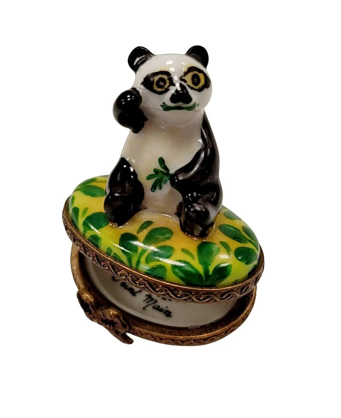 Mini Panda Bear Limoges Box for Collectors, a hand-painted Limoges porcelain gift