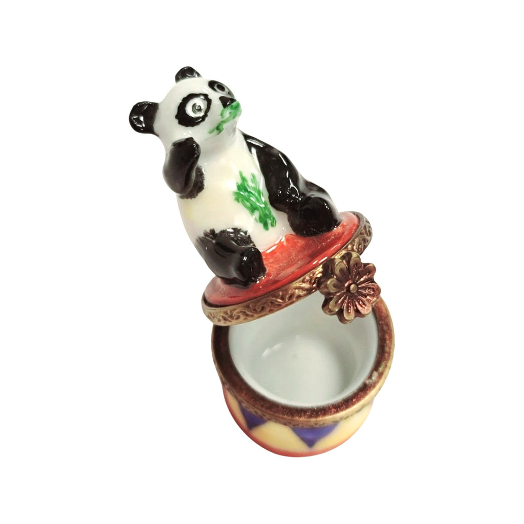 Small Panda on Round Base Limoges Box 1, view 2