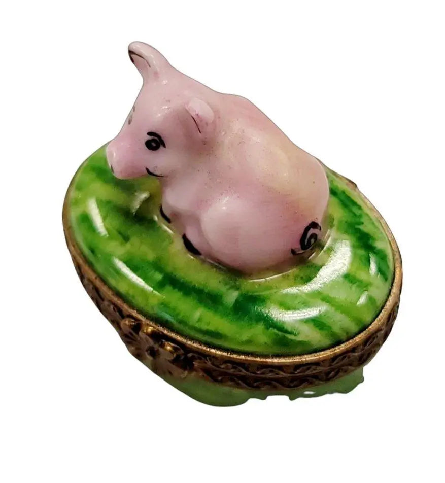 Mini Pig Limoges Box Figurine Treasure, view 3