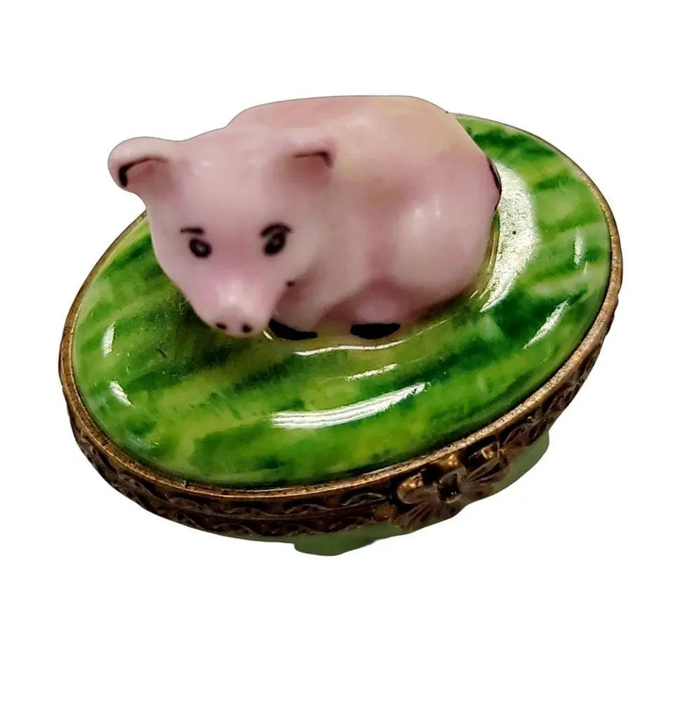 Mini Pig Limoges Box Figurine Treasure, view 4