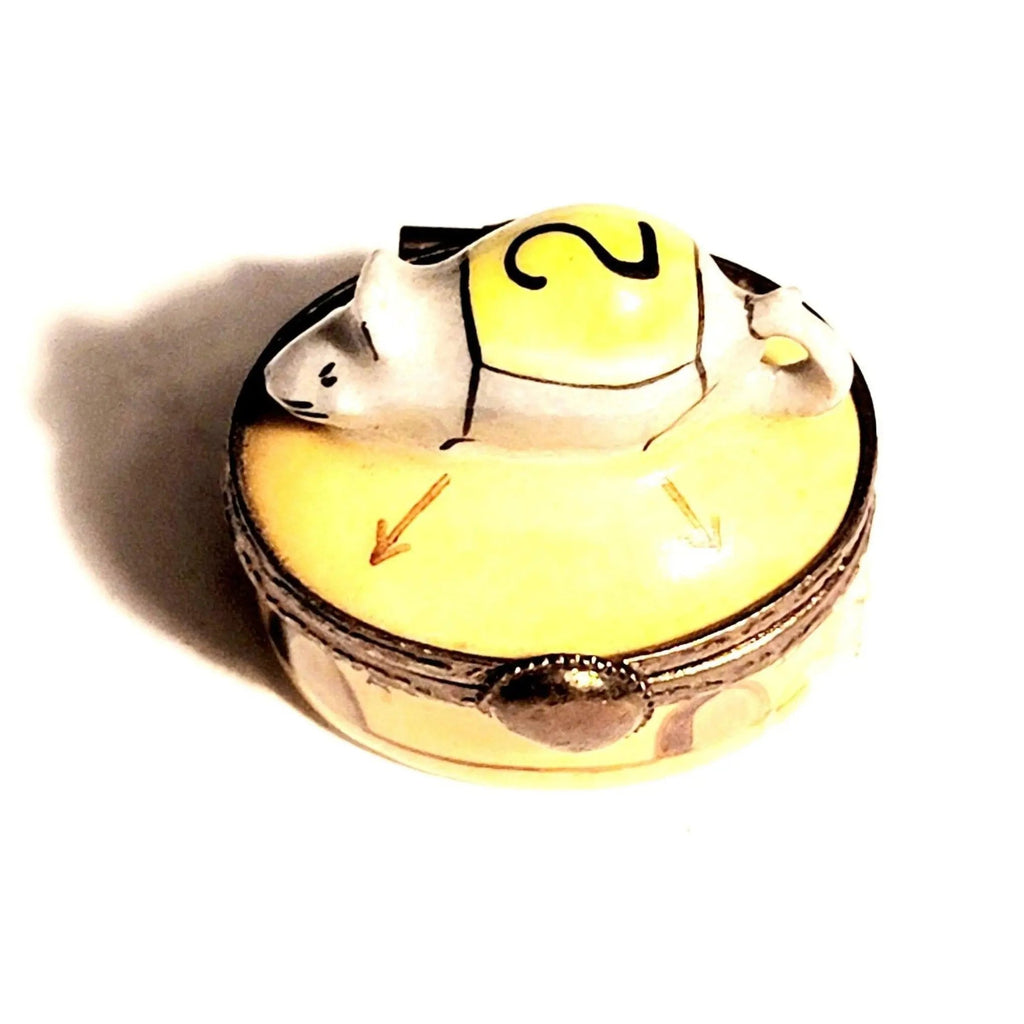 Mini Race Runner Mouse Limoges Box Figurine for Collectors, a hand-painted Limoges porcelain gift