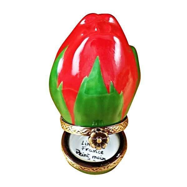 Mini Red Rosebud Limoges Box Collectible, view 2