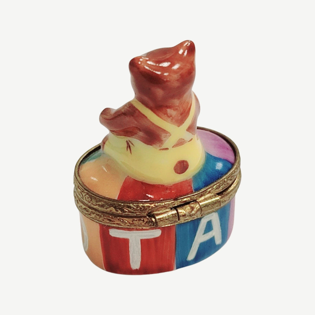 Gift idea for someone who loves France: Mini Teddy Bear on Oval Limoges box