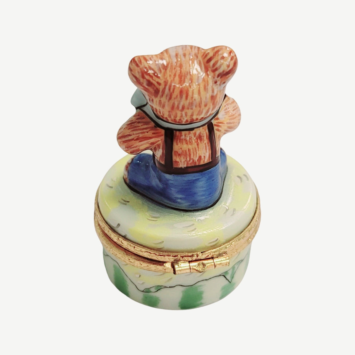 Mini Teddy Bear on Round Treasure Box for Collectors, view 4