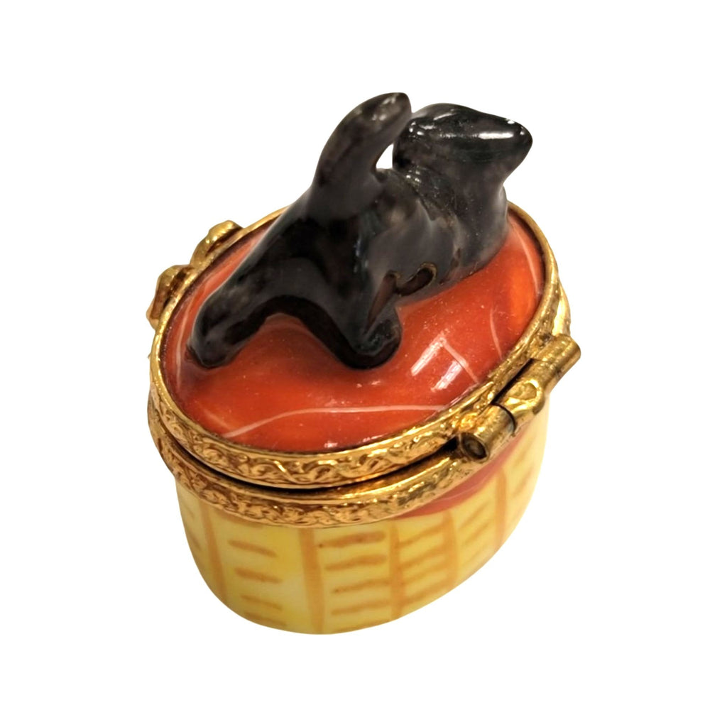 Mini Black Cat Limoges box, an heirloom-quality piece for collectors