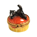 Limoges Boutique presents the Mini Black Cat, a genuine Limoges box painted by hand in France