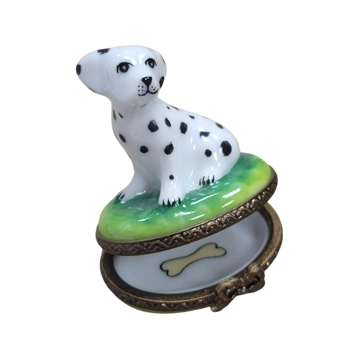 Hand-painted Mini Dalmation Dog Limoges box, French artistry for lovers of fine art
