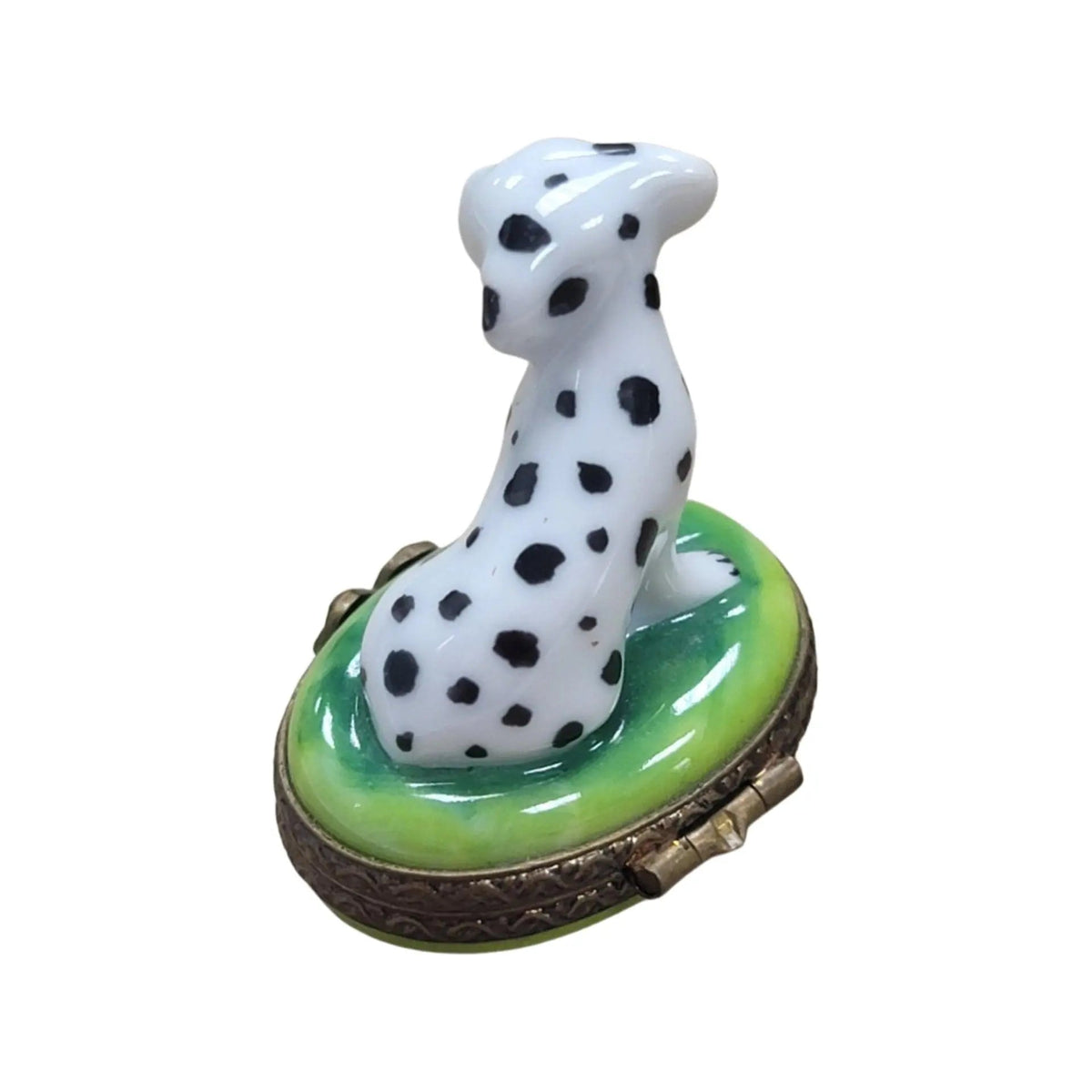 Collectible Mini Dalmation Dog Limoges box with artisan brushwork