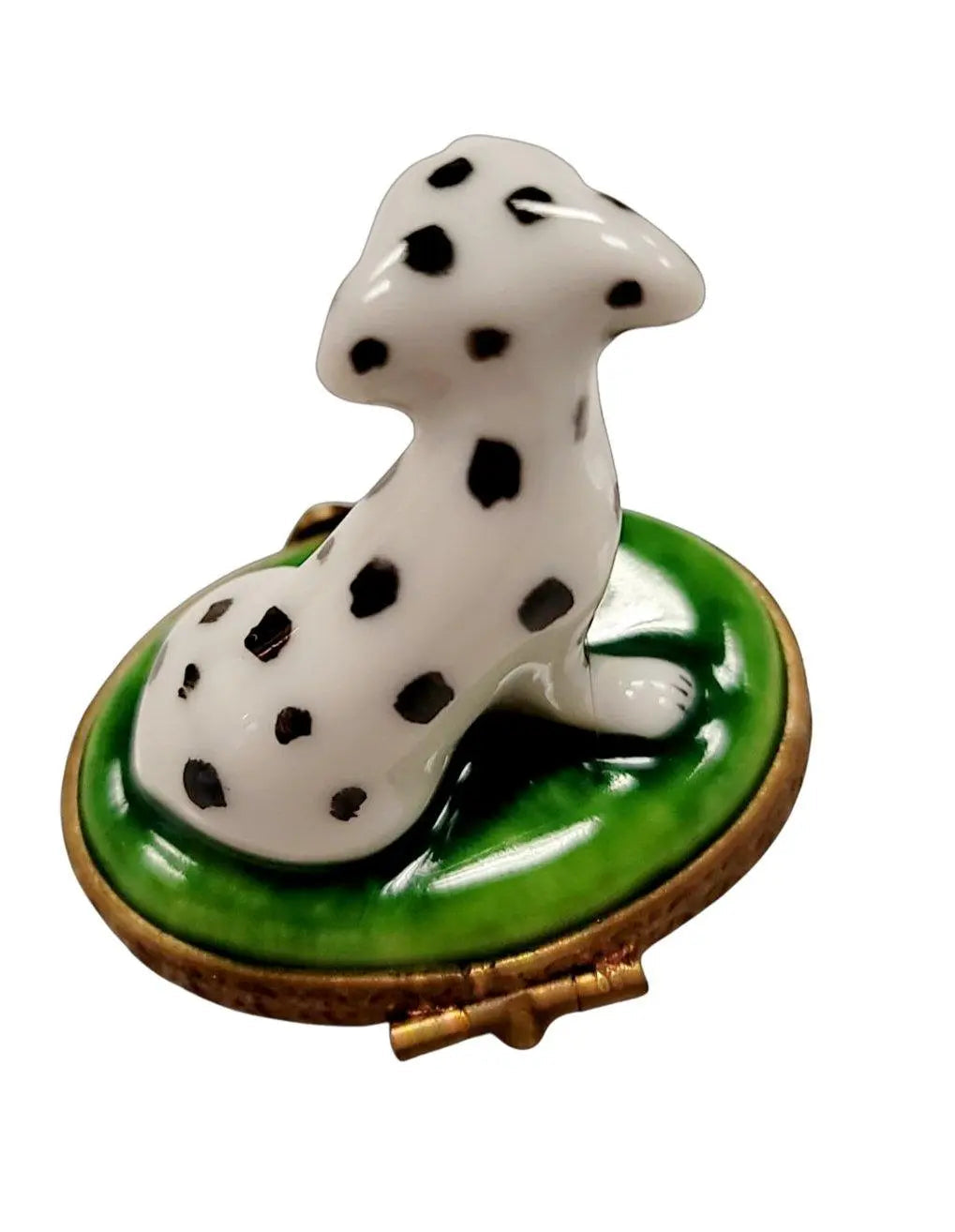 Fine French craftsmanship on the Mini Dalmation Dog Limoges box, painted by hand