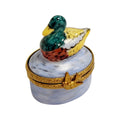 Mini Mallard Duck Limoges Box for Collectors' Gift, a hand-painted Limoges porcelain gift