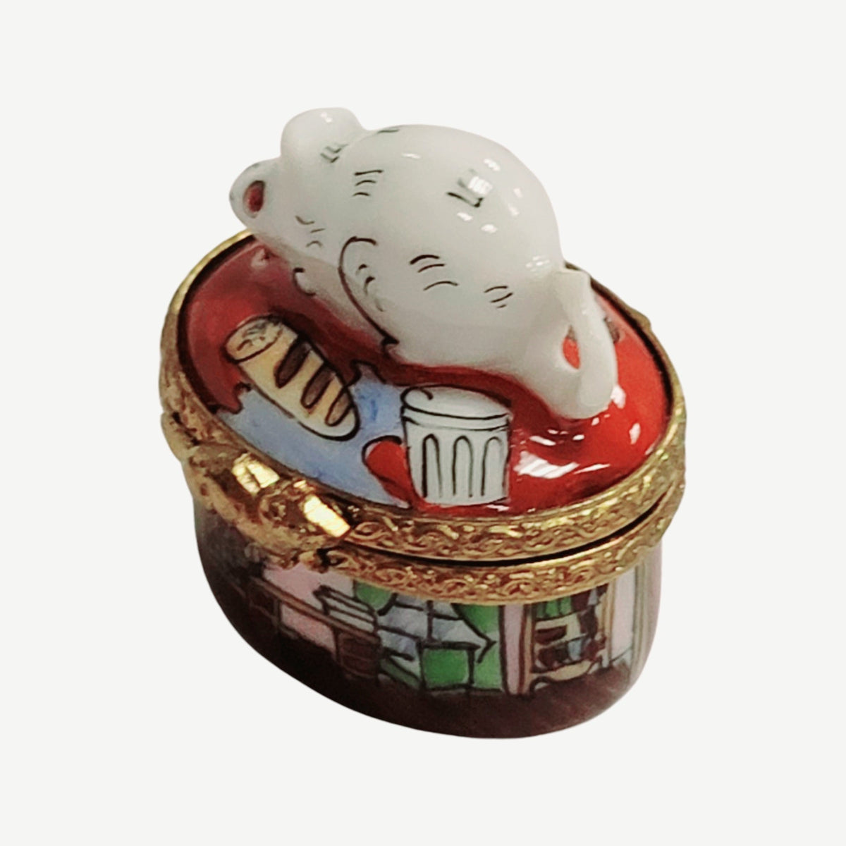 Mini Mouse in House Limoges Box Figurine, view 2