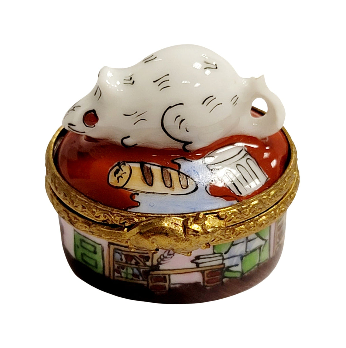 Mini Mouse in House Limoges Box Figurine, a hand-painted Limoges porcelain gift
