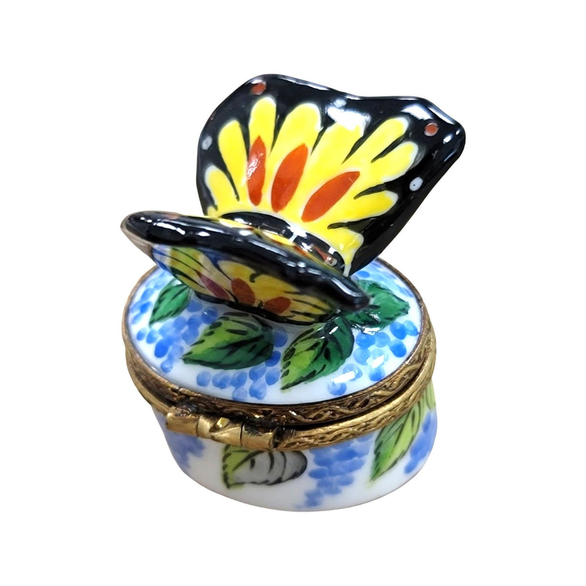 Mini Yellow Butterfly Limoges Box, view 3