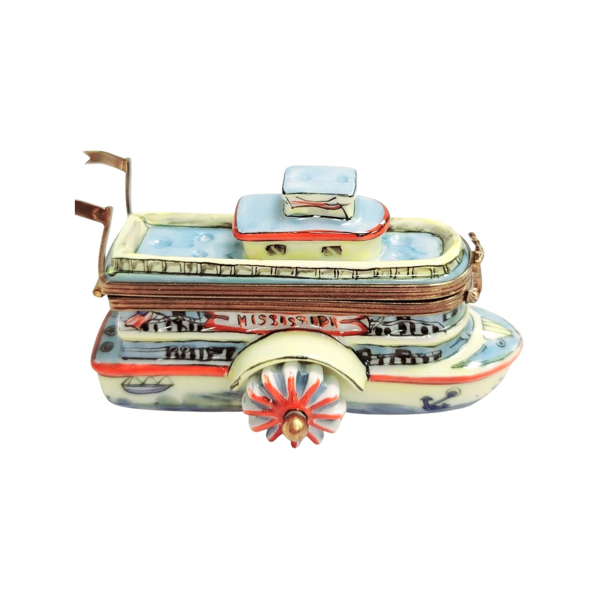 Mississippi River Boat Limoges Box Figurine for Collectors, view 3