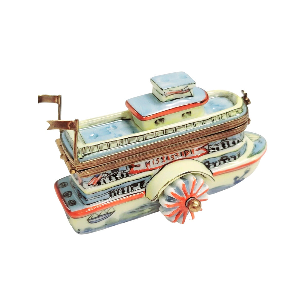 Mississippi River Boat Limoges Box Figurine for Collectors, view 5