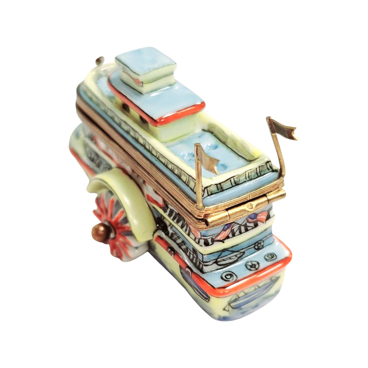 Mississippi River Boat Limoges Box Figurine for Collectors, view 6