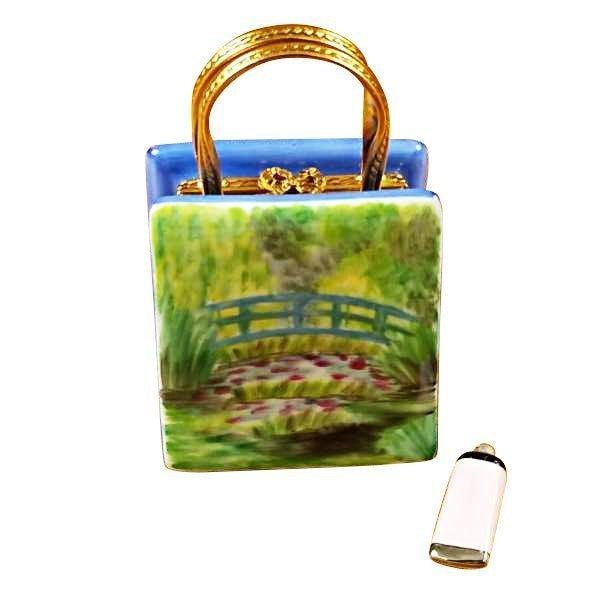 Monet Bag with Bridge & Water Lily by Rochard, an authentic French Limoges box from Limoges Boutique