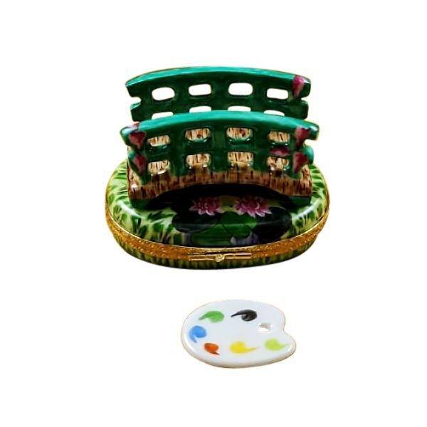 Monet Bridge with Water Lilies Removable Palette Limoges Box, view 3