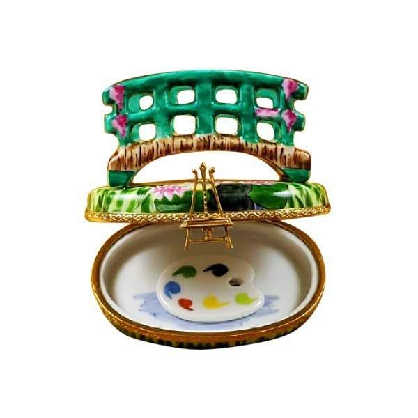 Monet Bridge with Water Lilies Removable Palette Limoges Box, view 4