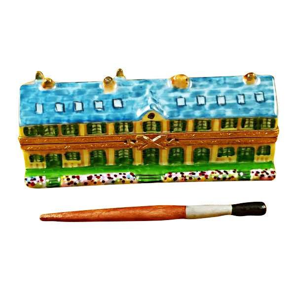 Monet's Residence at Giverny Limoges Box w/ Removable Brush, a hand-painted Limoges porcelain gift