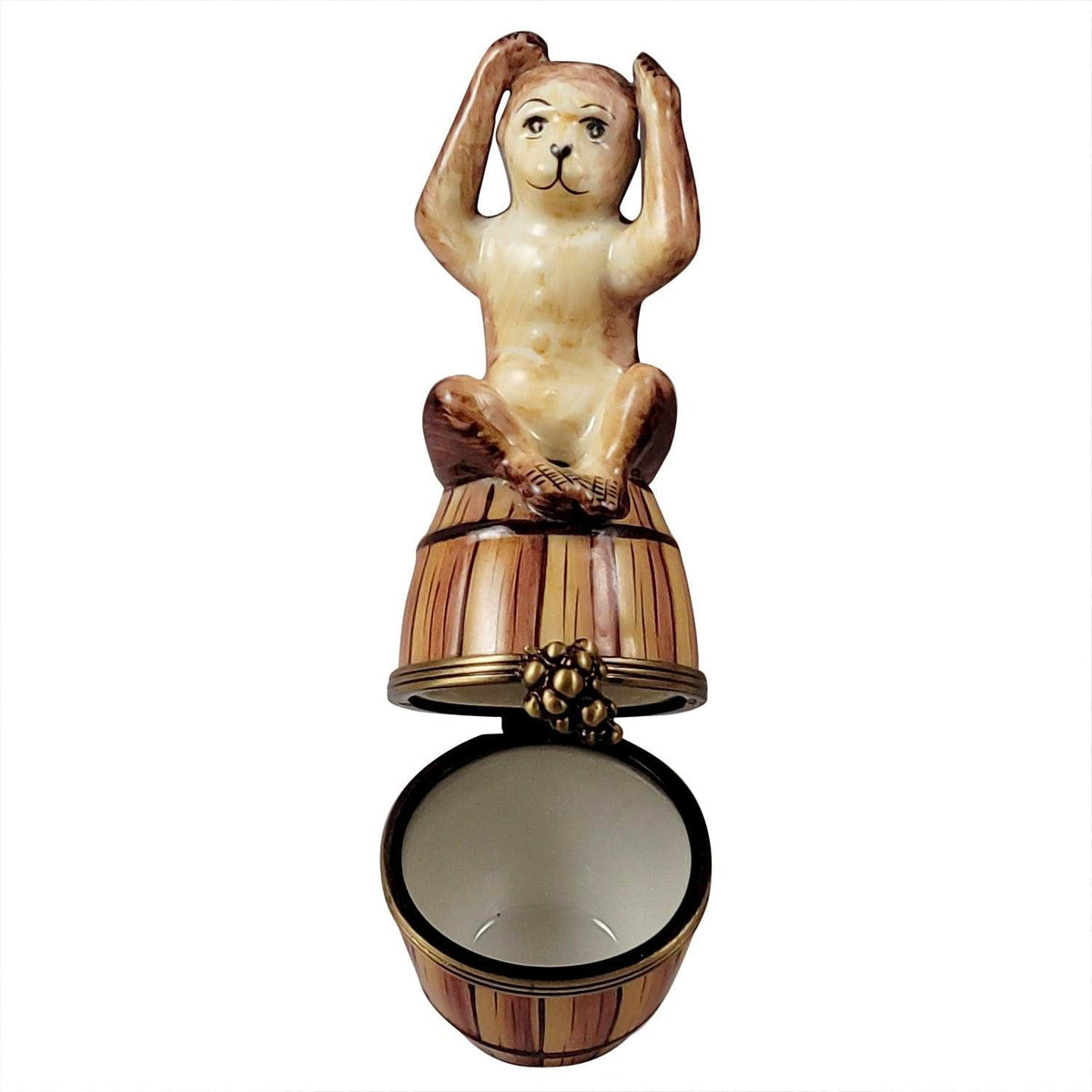 Monkey on Barrel Limoges Box for Collectors, view 2