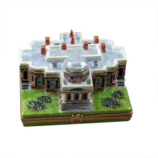 Every brushstroke by hand on the Monticello Limoges box from France