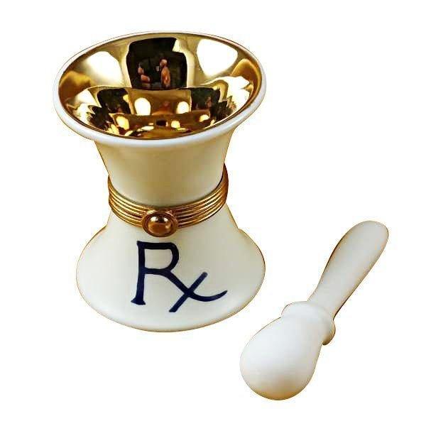 Collectible Mortar And Pestle Limoges box with artisan brushwork