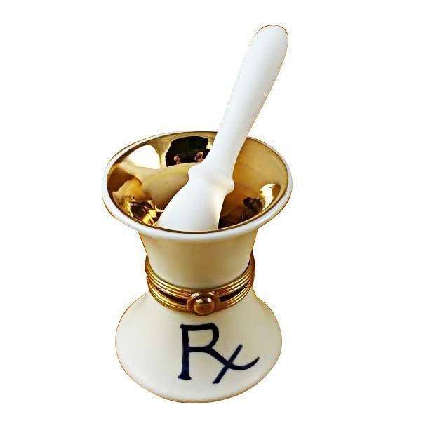 Limoges Boutique presents the Rochard Mortar And Pestle, a genuine Limoges box painted by hand in France