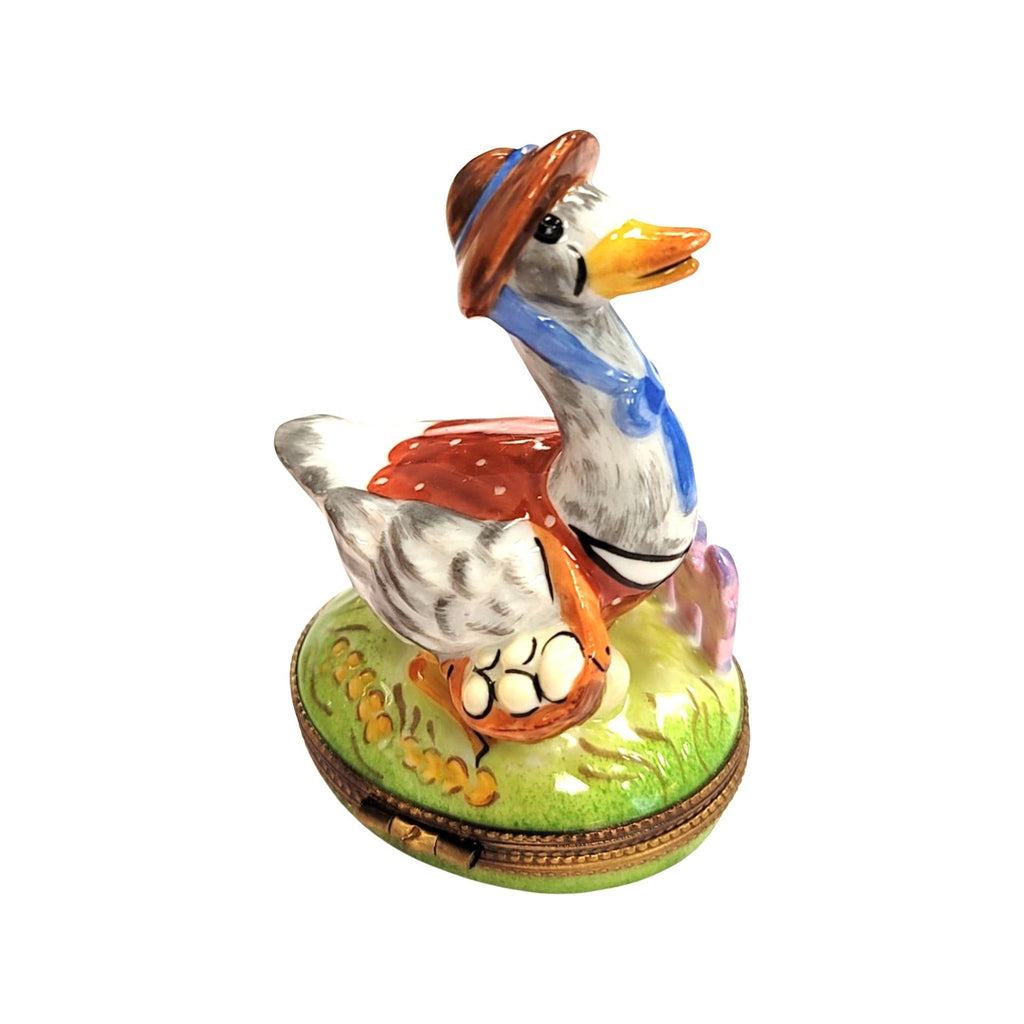 Mother Goose Brown Hat Limoges Box Figurine for Collectors, view 2