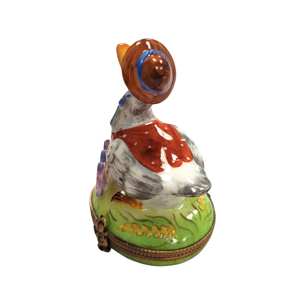 Mother Goose Brown Hat Limoges Box Figurine for Collectors, view 3