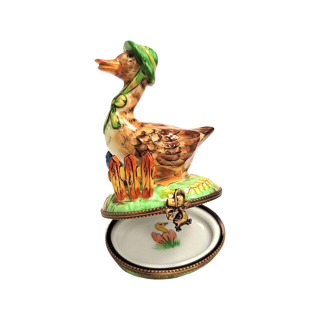 Mother Goose Green Hat Limoges Box Figurine for Decor, view 2