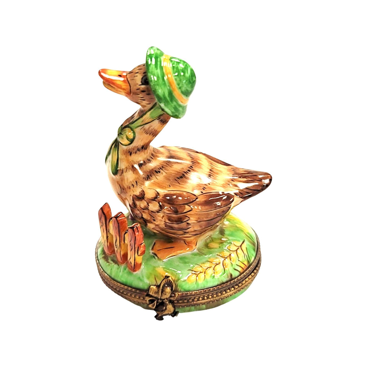Mother Goose Green Hat Limoges Box Figurine for Decor, view 4