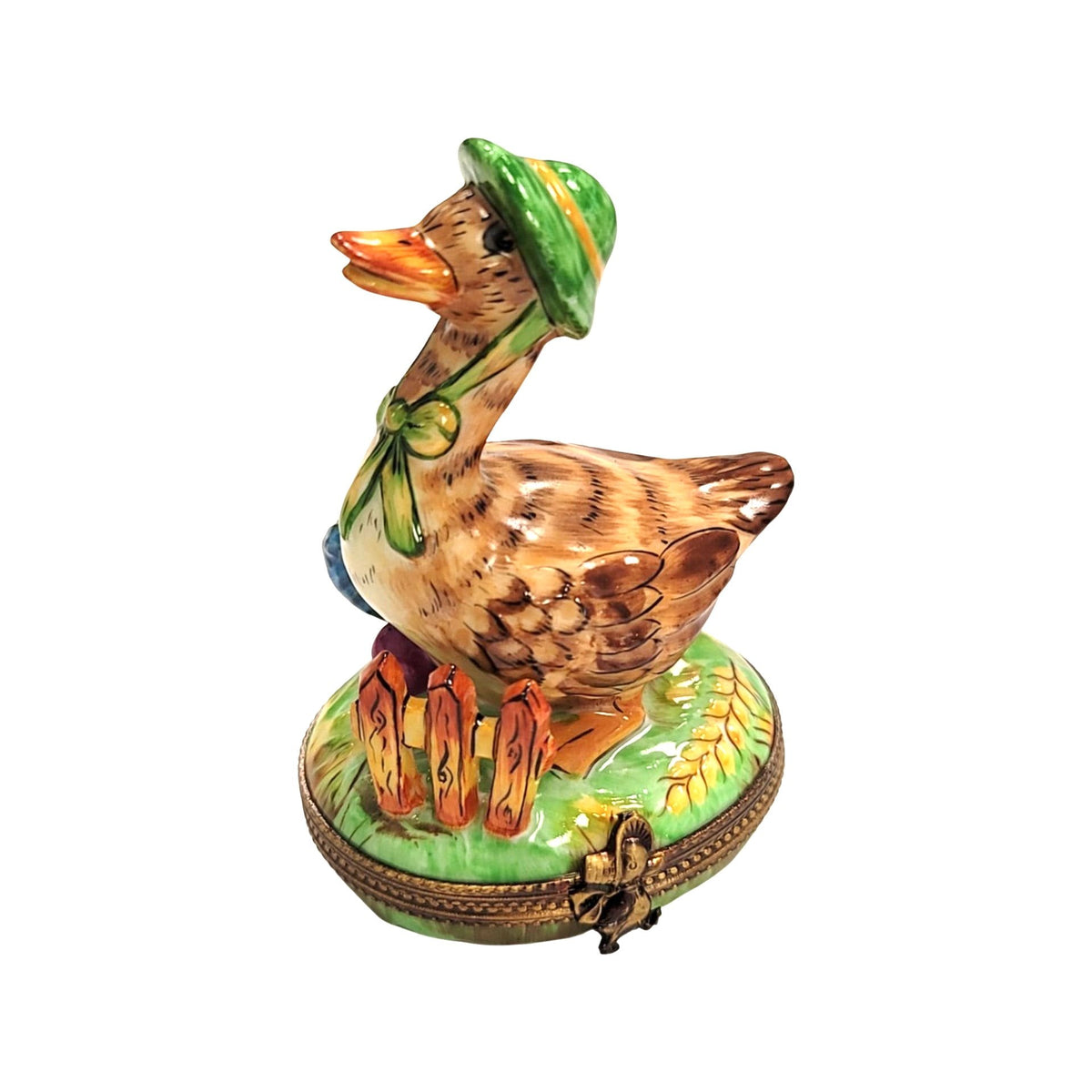 Mother Goose Green Hat Limoges Box Figurine for Decor, view 8
