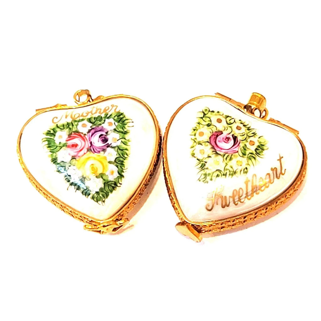 Painted details on the Mother Sweetheart Pendant for Her Limoges box, French art in miniature