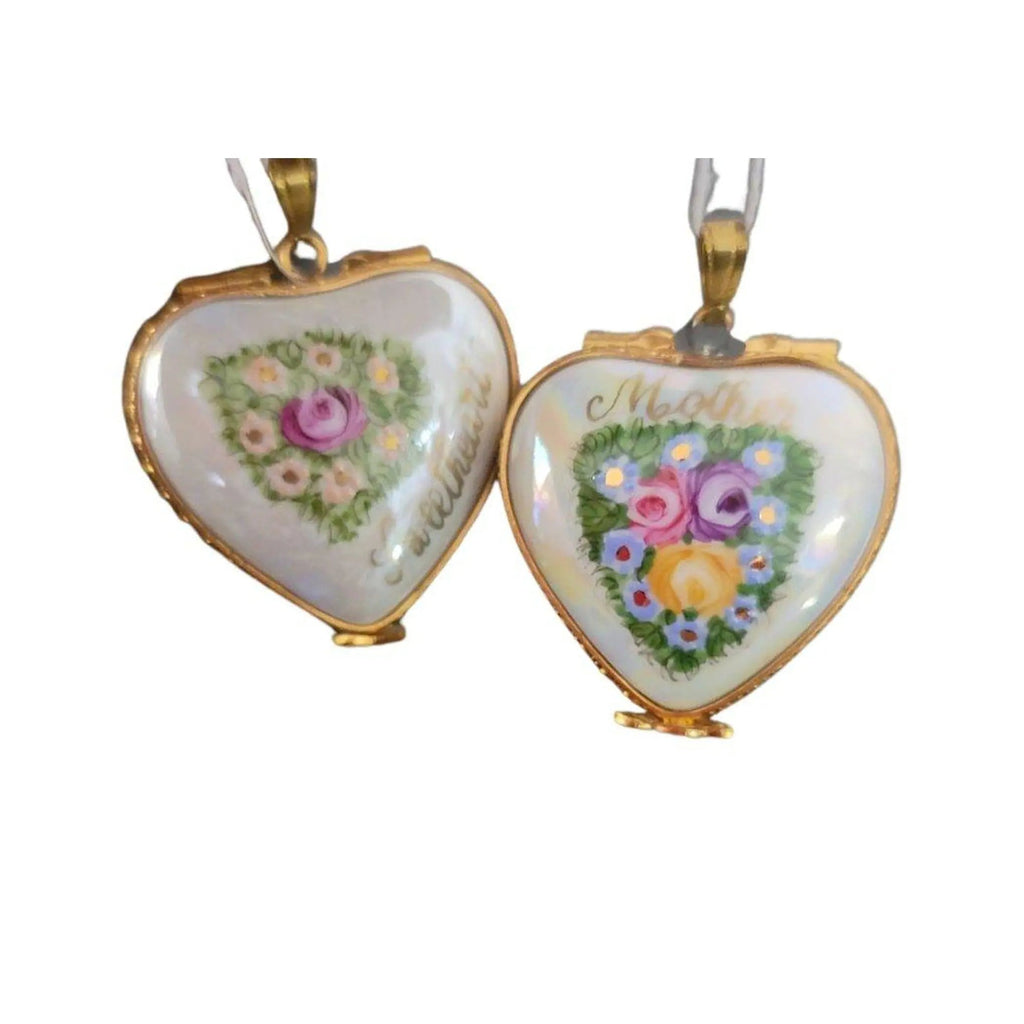 Treasured French collectible: Mother Sweetheart Pendant for Her Limoges box, painted by hand