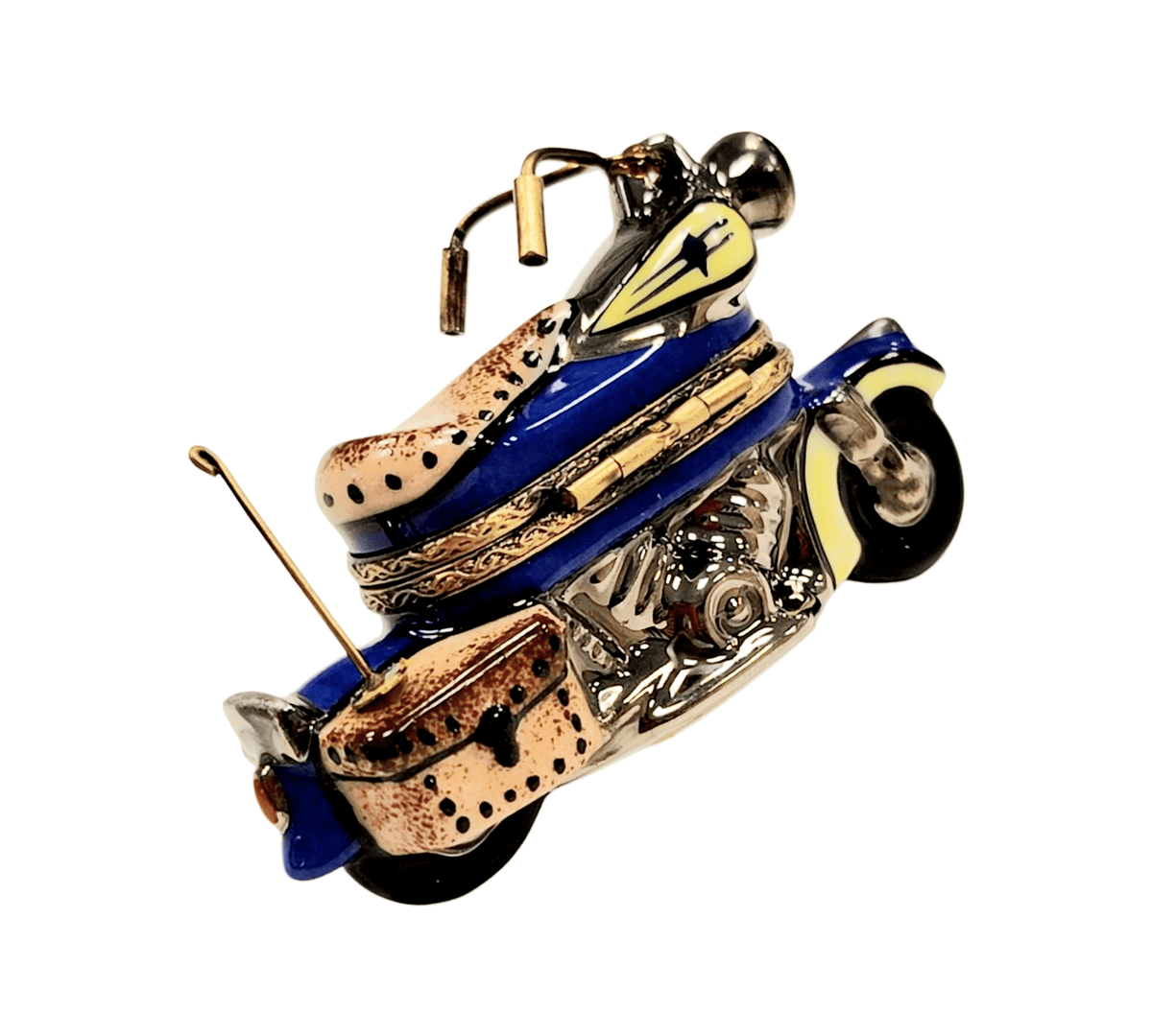 The painter's artistry shows on this Motorcycle Limoges box