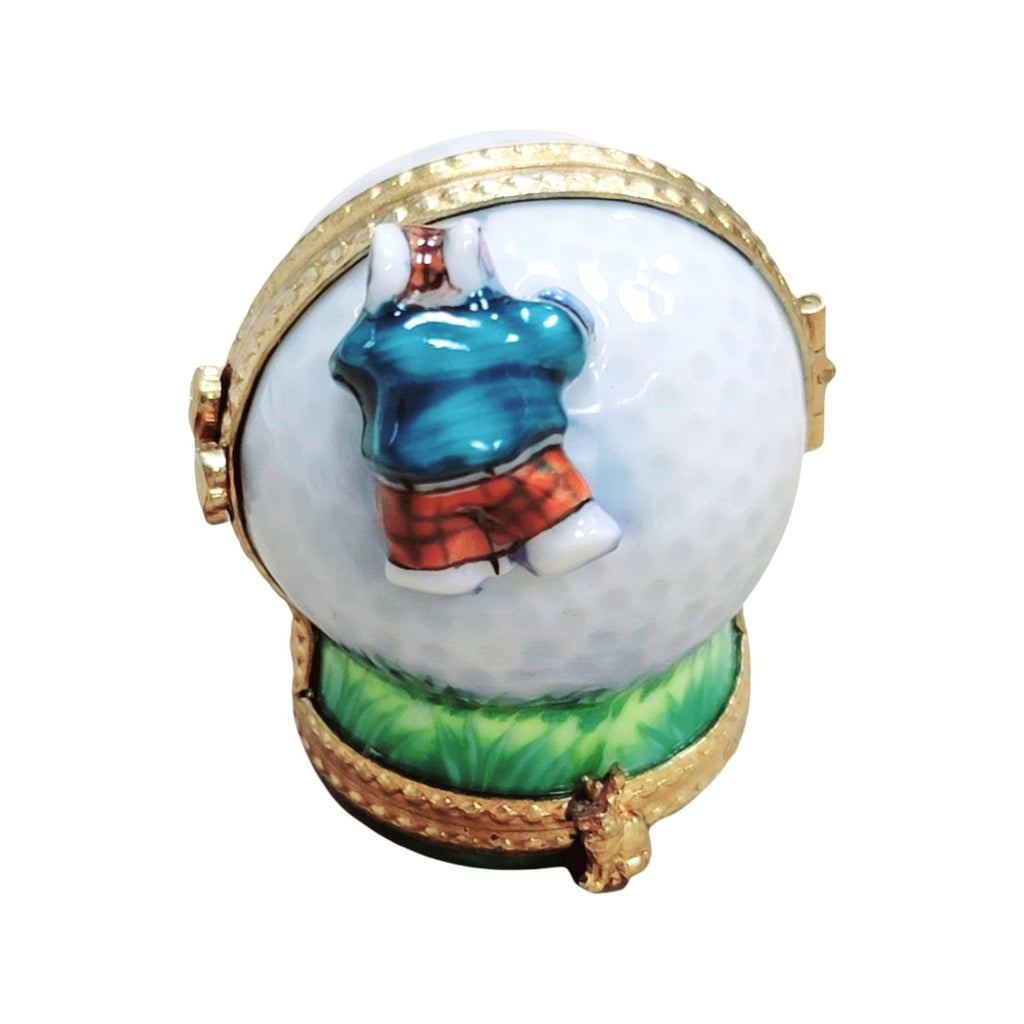Mouse on Golf Ball 3 Hinged Sports Limoges Box Figurine, view 3