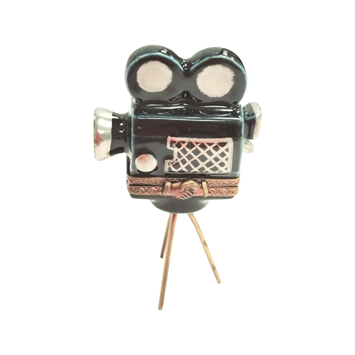 Movie Camera Limoges Box for Film Lovers, a hand-painted Limoges porcelain gift